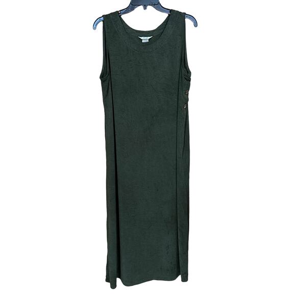 UBU I'll be me...Women's Army / Pine Green Side Buttons Dress Size Large - Picture 1 of 12